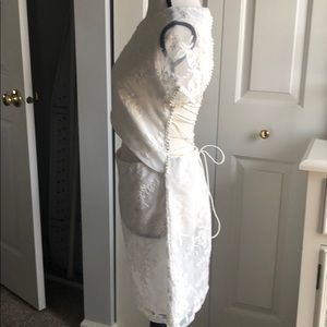 White Lace Mini Dress - Medium